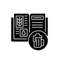 Beer recipe black glyph icon