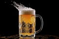 Beer refreshment bottle beverage drink lager alcohol liquid foam glass