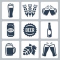 Beer related icons set