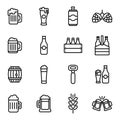 Beer related vector icons.