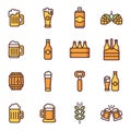 Beer related vector icons.