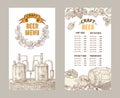 Beer restaurant brochure vector