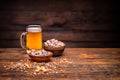 Beer and roasted peanuts Royalty Free Stock Photo