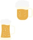 beer seamless pattern background. two cheers mugs with foamy beer. Royalty Free Stock Photo