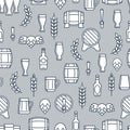 Beer seamless pattern with flat element Royalty Free Stock Photo