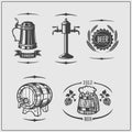 Beer set. Labels and logos. Isolated elements for Oktoberfest. Royalty Free Stock Photo