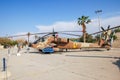 Helicopter Boeing AH-64A Peten Apache displayed at the Israeli Air Force Museum Royalty Free Stock Photo