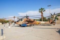 Helicopter Boeing AH-64A Peten Apache displayed at the Israeli Air Force Museum