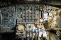 Vintage Boeing 707 Flight Deck. Inside the cockpit