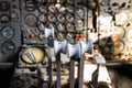 Vintage Boeing 707 Flight Deck. Inside the cockpit Royalty Free Stock Photo
