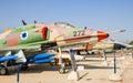 Vintage Douglas A-4 Skyhawks aircraft displayed at the Israeli Air Force Museum Royalty Free Stock Photo