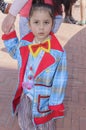 Beer-Sheva, ISRAEL - March 5, 2015: A child in a jacket clown without makeup Royalty Free Stock Photo