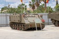 M113 armored personnel carrier presented on military show of Independence Day