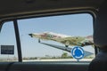 Beer-Sheva, ISRAEL Monument - military fighter. The view from the car window , July 25, 2015