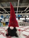 Beer-Sheva Israel Oktober 2019 10 Red Christmas gnome in high triangular felt hats, toys in the Ikea store