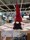 Beer-Sheva Israel Oktober 2019 10 Red Christmas gnome in high triangular felt hats, toys in the Ikea store