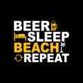 beer sleep beach repeat icon sign Royalty Free Stock Photo