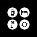 beer sleep beach repeat icon sign