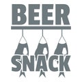 Beer snack logo, simple gray style