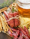 Beer and snacks Royalty Free Stock Photo