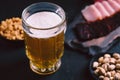 Beer and snacks. meat appetizers set, delicatessen