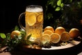 Beer snacks, a beer mug and a plate with lemon an Royalty Free Stock Photo