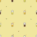 Beer and soft drinks background