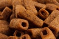 Beer spicy brown snacks closeup with blur, background. Royalty Free Stock Photo