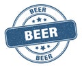 beer stamp. beer round grunge sign.