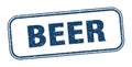 beer stamp. beer square grunge sign.