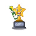 With beer star shaped cartoon the toy trophy Royalty Free Stock Photo