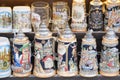 Original bavarian beer stein as souvenirs Royalty Free Stock Photo