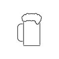 Beer stein. Beer mug. Minimal simple design. Editable isolated linear vector illustration, icon and clipart. Royalty Free Stock Photo