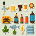 Beer stickers and objects set for design