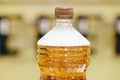 Beer in the store is poured into a plastic bottle Royalty Free Stock Photo