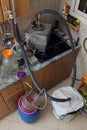 Beer stripping distillation of thick fruit mash in a home kitchen by Steam Injection