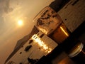 Beer sunset diagonal Royalty Free Stock Photo