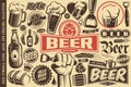 Beer symbols, emblems, logos, icons and design elements collection Royalty Free Stock Photo