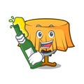 With beer table cloth mascot cartoon Royalty Free Stock Photo