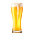 Beer in a tall glass on a white background. Mugs with drink like Ipa, Pale Ale, Pilsner, Porter or Stout Royalty Free Stock Photo
