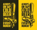 Beer tap with advertising quote Royalty Free Stock Photo