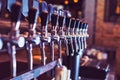 Beer taps from the beer bar Royalty Free Stock Photo