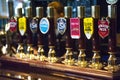 Beer taps in British Pub Royalty Free Stock Photo