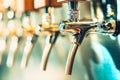 Beer taps in a pub Royalty Free Stock Photo