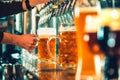 Beer taps in a pub Royalty Free Stock Photo