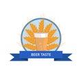 Beer Taste Logo Pint of Dark Beverage Ear of Wheat