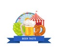 Beer Taste Poster Oktoberfest Vector Illustration