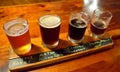 Beer tasting flights at brewery