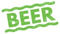 BEER text on green lines stamp sign