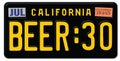 Beer Thity 30 License Plate California
